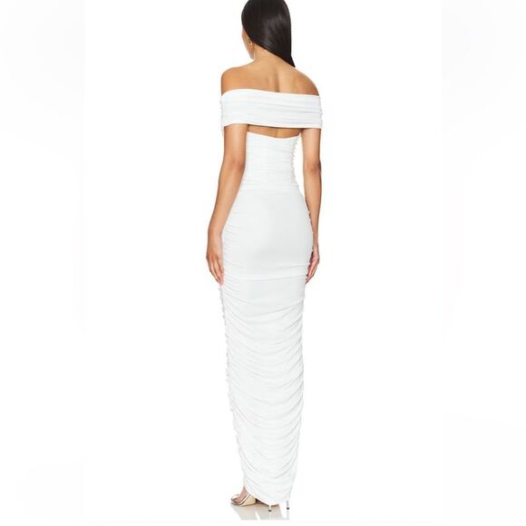 MAJORELLE Sigourney Gown White Strapless Dress ruched maxi Revolve NWT L - Picture 3 of 8